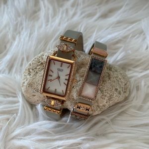 KEEP Collective Silver Double Band with Rose Gold Watch and various Charms